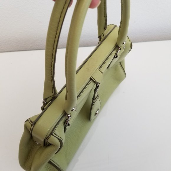 Vintage Cole Haan Village Leather Shoulder Handle Frame Y2K Small Mini Bag - Picture 6 of 13